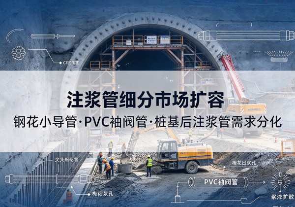 罗庄注浆管细分市场扩容，隧道钢花小导管、PVC 袖阀管、桩基后注浆管需求分化